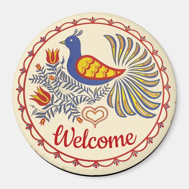 Pennsylvania Dutch Hex Sign , Text hinzufügen Magnet (Vorne)