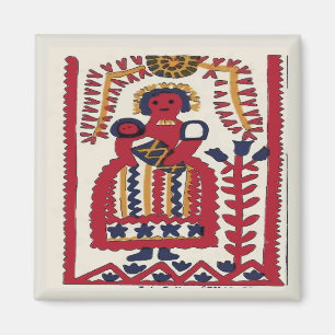 Pennsylvania Dutch Volks Kunst Madonna Magnet