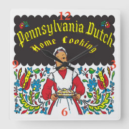 Pennsylvania Dutch, Zuhause Cooking Quadratische Wanduhr