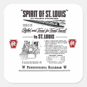 pennsylvania Eisenbahn Geist von Saint. louis Quadratischer Aufkleber