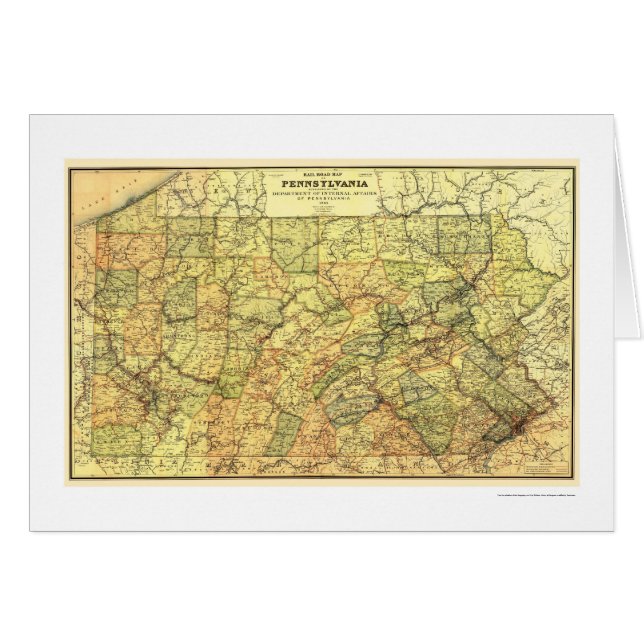 Pennsylvania-Eisenbahn-Karte 1895 (Vorderseite (Horizontal))