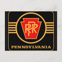 Pennsylvania Eisenbahn-Logo, Black & Gold Post Car