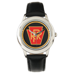 Pennsylvania Eisenbahn-Logo, Schwarz & Gold Armbanduhr