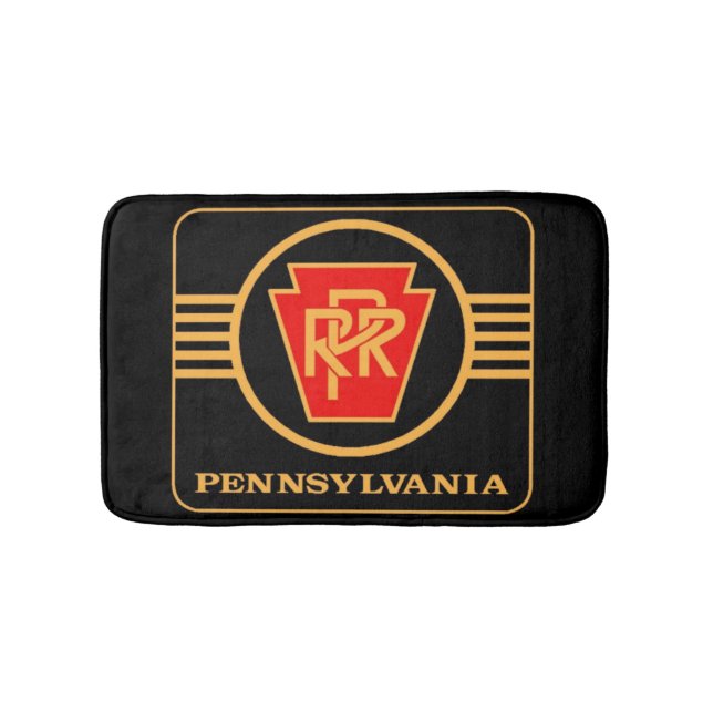 Pennsylvania Eisenbahn-Logo, Schwarz & Gold Badematte (Vorderseite)