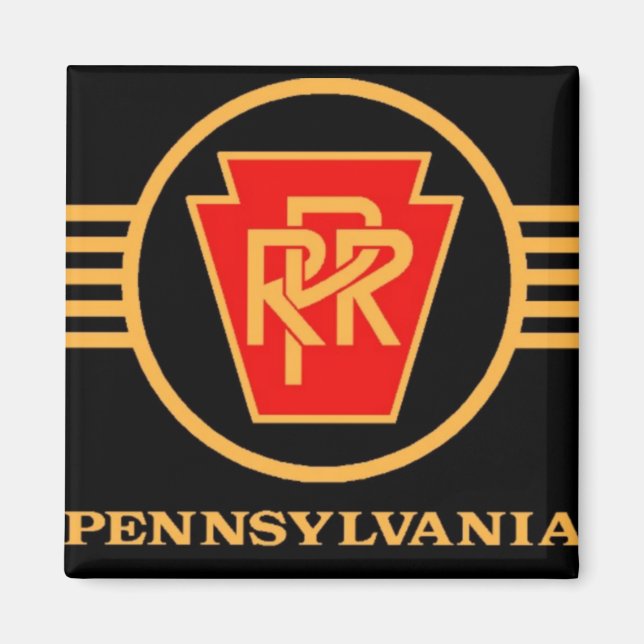 Pennsylvania Eisenbahn-Logo, Schwarz & Gold Magnet (Vorne)