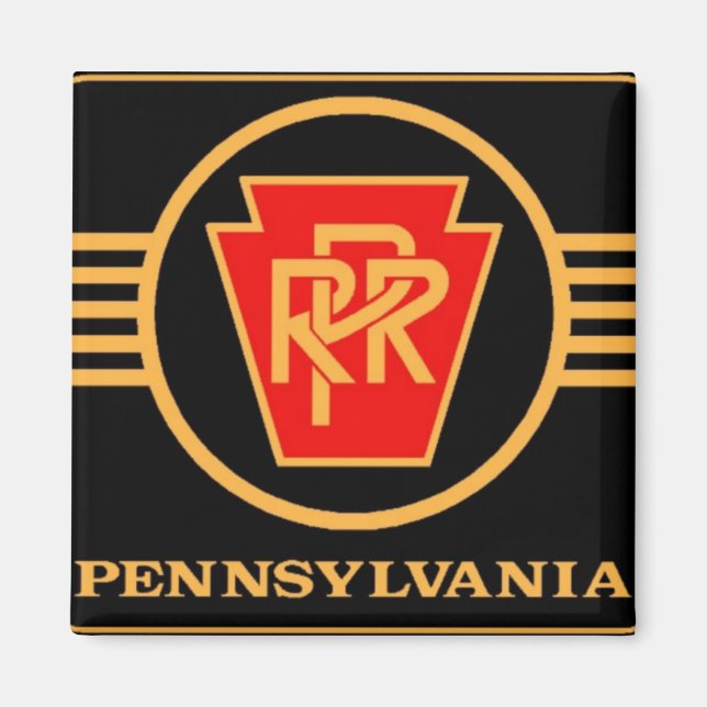 Pennsylvania Eisenbahn-Logo, Schwarz & Gold Magnet (Vorne)