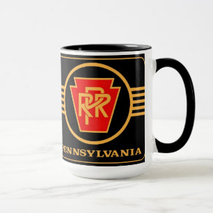 Pennsylvania Eisenbahn-Logo, Schwarz & Gold  Tasse