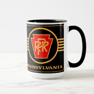 Pennsylvania Eisenbahn-Logo, Schwarz & Gold  Tasse