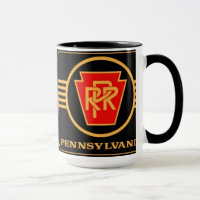 Pennsylvania Eisenbahn-Logo, Schwarz-Gold-Tasse