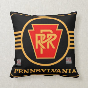 Pennsylvania Eisenbahn-Logo schwarz und gold  Kissen