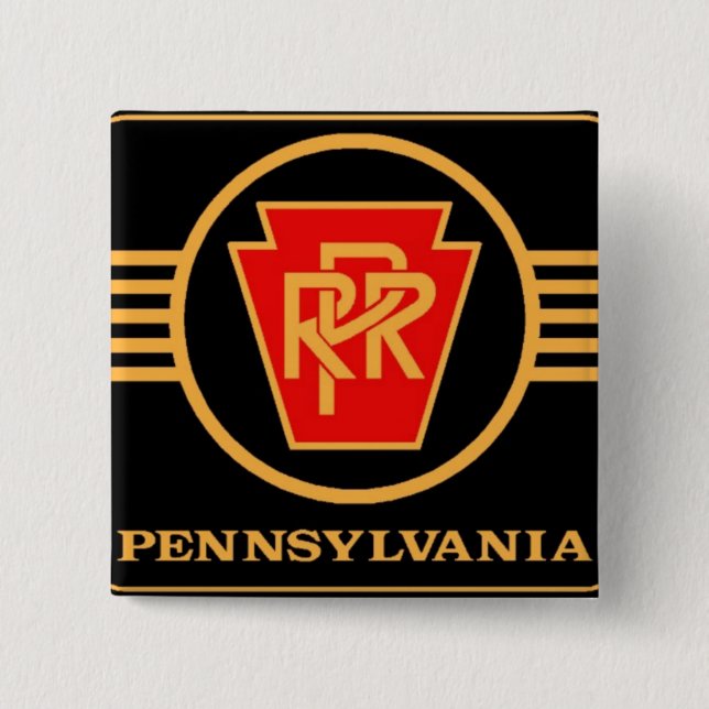 Pennsylvania-Eisenbahn-Logo, Schwarzes u. Gold Button (Vorderseite)