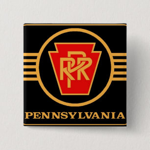 Pennsylvania-Eisenbahn-Logo, Schwarzes u. Gold Button