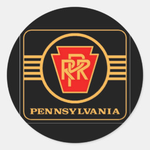 Pennsylvania-Eisenbahn-Logo, Schwarzes u. Gold Runder Aufkleber