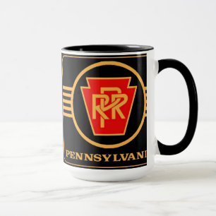 Pennsylvania-Eisenbahn-Logo, Schwarzes u. Gold Tasse