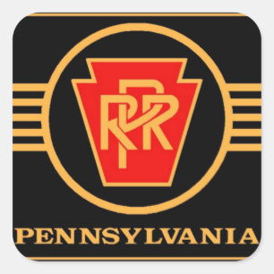 Pennsylvania-Eisenbahn-Logo, Schwarzes u. Quadratischer Aufkleber