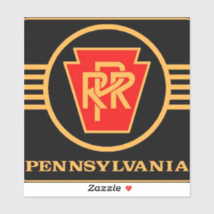 Pennsylvania Eisenbahnlogo, Schwarz-Gold-Aufkleber Aufkleber