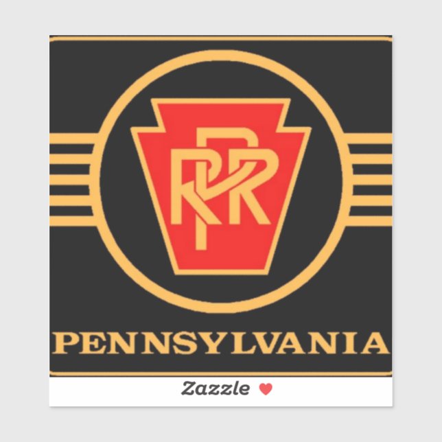 Pennsylvania Eisenbahnlogo, Schwarz-Gold-Aufkleber Aufkleber (Blatt)