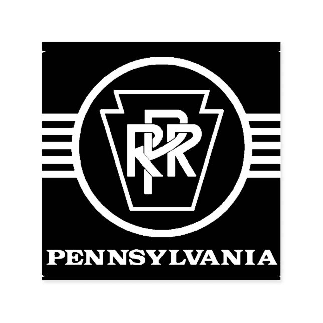 Pennsylvania Eisenbahnlogo, Schwarzweiß-Tinte-Brie Permastempel (Design)