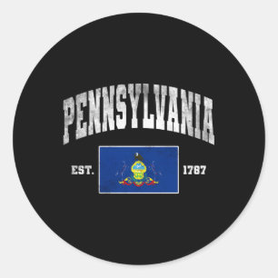 Pennsylvania Est 1787 Pa-Flagge abgenutzt Runder Aufkleber