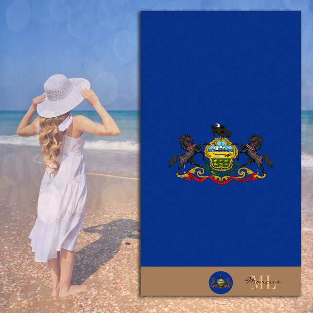 Pennsylvania Fahne & mit Monogramm / Strandtuch (Von Creator hochgeladen)