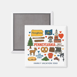 Pennsylvania-Familienreise-Andenken-individualisie Magnet