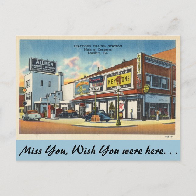 Pennsylvania, Fillstation, Bradford Postkarte (Vorderseite)