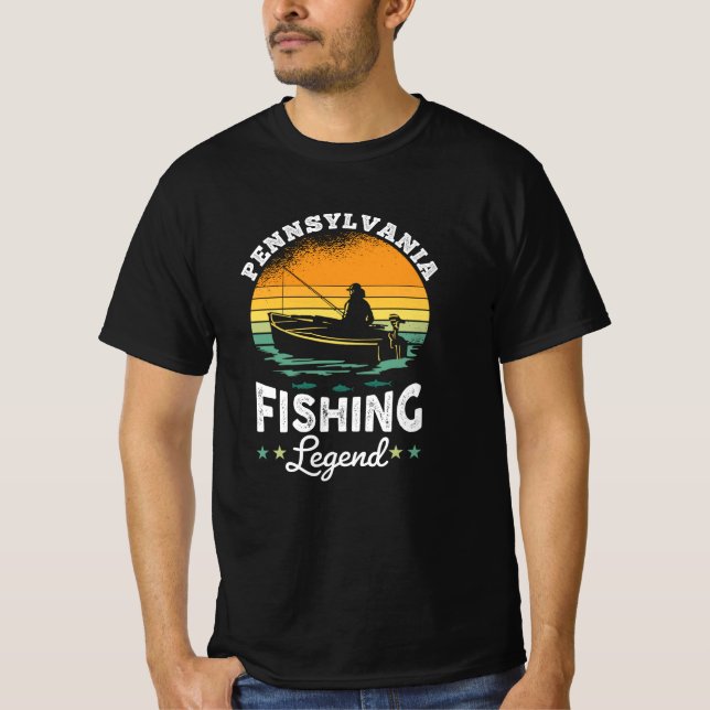 Pennsylvania Fishing Legend USA Fisher Gips T-Shirt (Vorderseite)