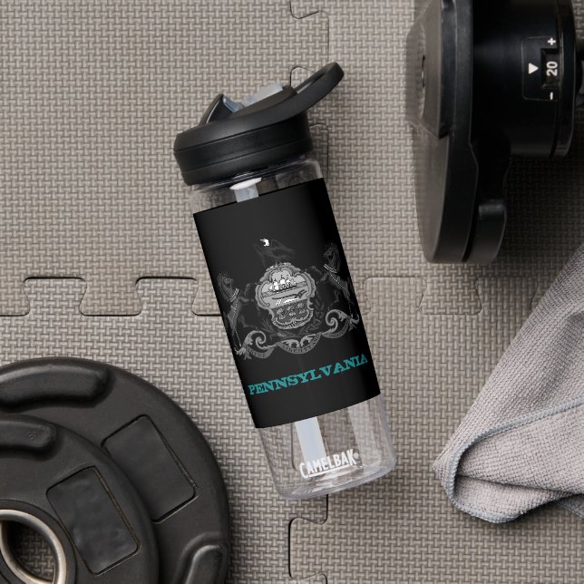 Pennsylvania Fitness & Pennsylvania Wappen Trinkflasche (Fitnessstudio)