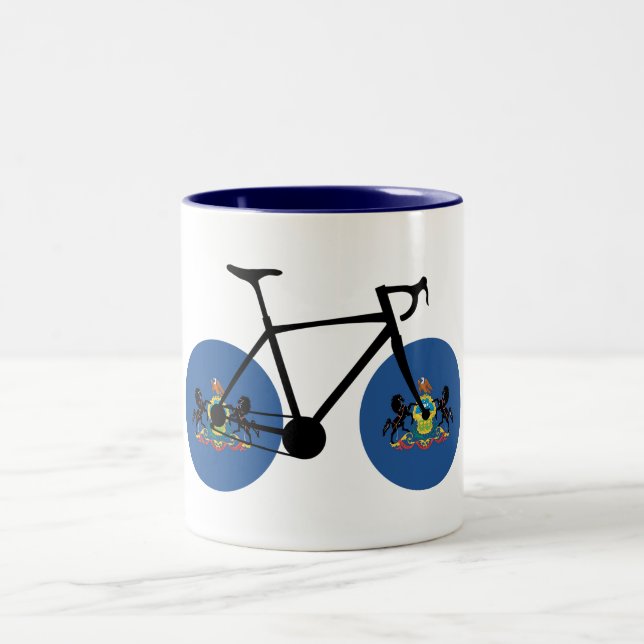 Pennsylvania Flag Cycling Zweifarbige Tasse (Mittel)