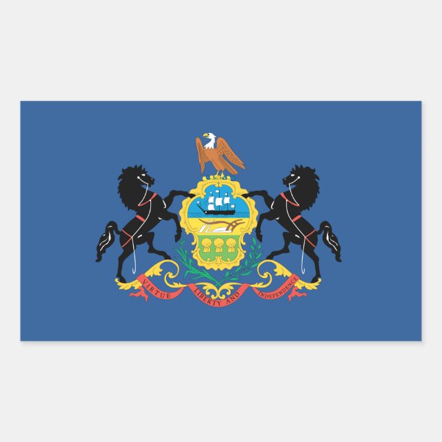 Pennsylvania Flag Rechteckiger Aufkleber (Vorderseite)
