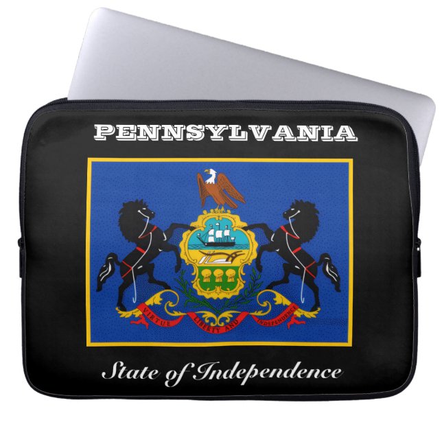 Pennsylvania-Flagge Laptopschutzhülle (Vorderseite)