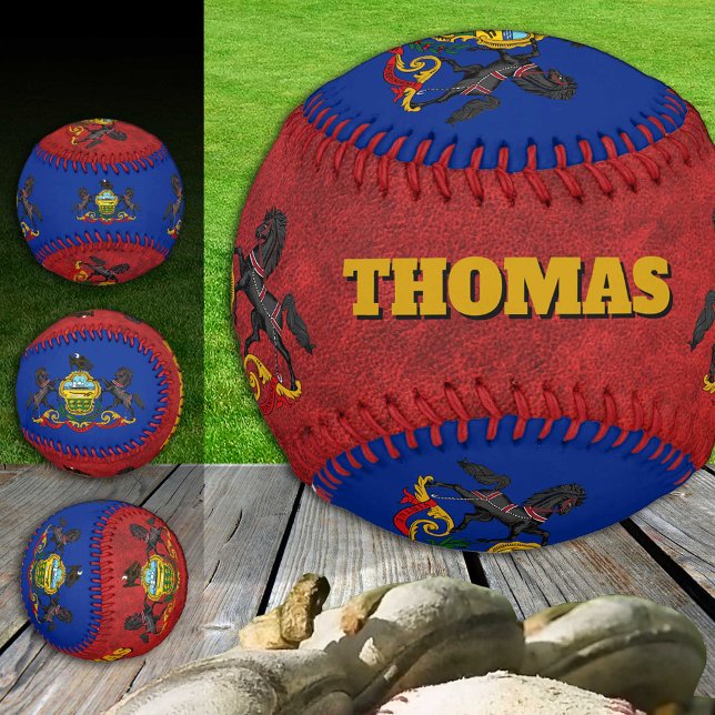 Pennsylvania-Flagge, Monogramm/Baseball-Bälle Baseball (Von Creator hochgeladen)