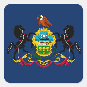 Pennsylvania-Flagge Quadratischer Aufkleber
