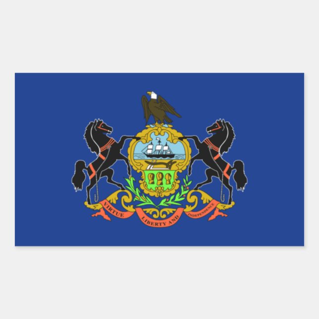 Pennsylvania-Flagge Rechteckiger Aufkleber (Vorderseite)