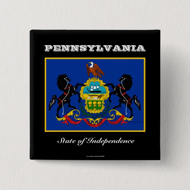 Pennsylvania-Flagge und Slogan Button (Vorderseite)