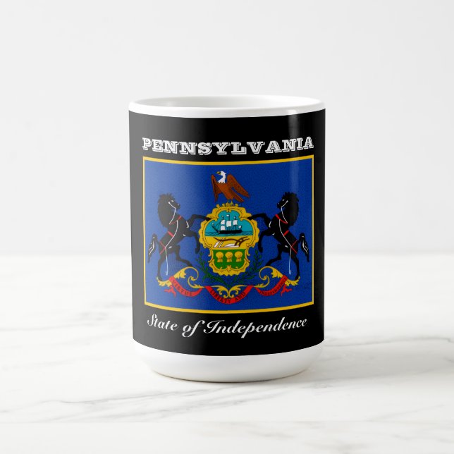 Pennsylvania-Flagge und Slogan Kaffeetasse (Mittel)