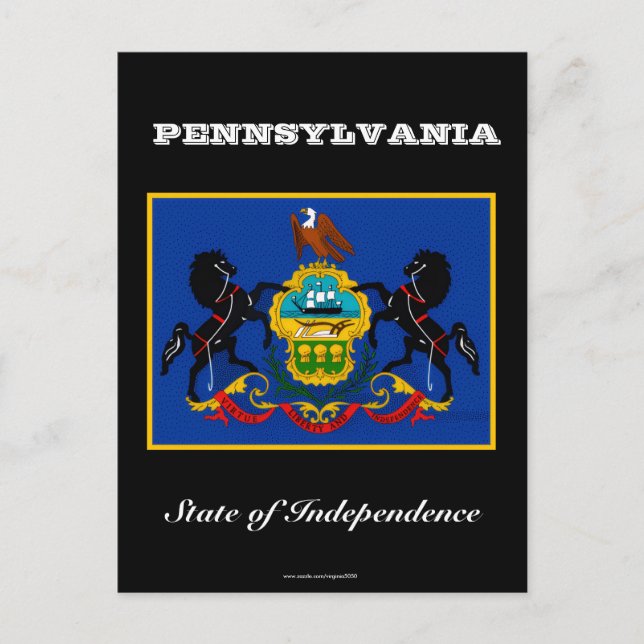 Pennsylvania-Flagge und Slogan Postkarte (Vorderseite)