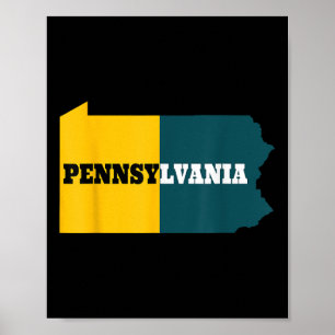 Pennsylvania Football Map Funny Game Fan Poster