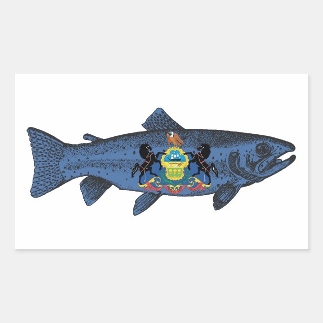 Pennsylvania-Forelle fischen Rechteckiger Aufkleber (Vorderseite)