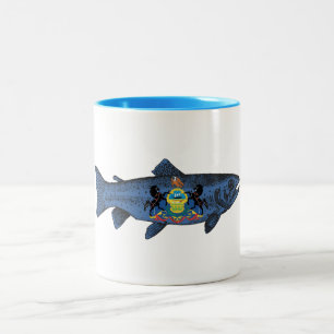 Pennsylvania Forelle Fischen Zweifarbige Tasse