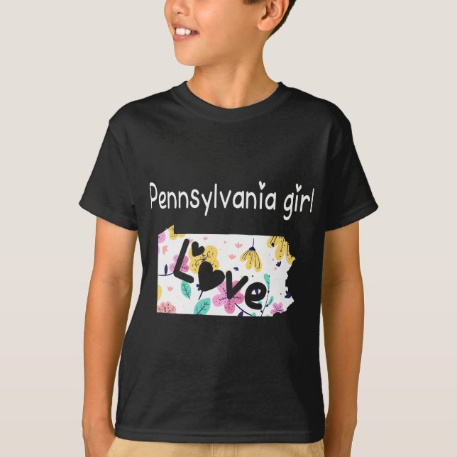 Pennsylvania Girl I Liebe Pennsylvania Zuhause Gif T-Shirt (Vorderseite)