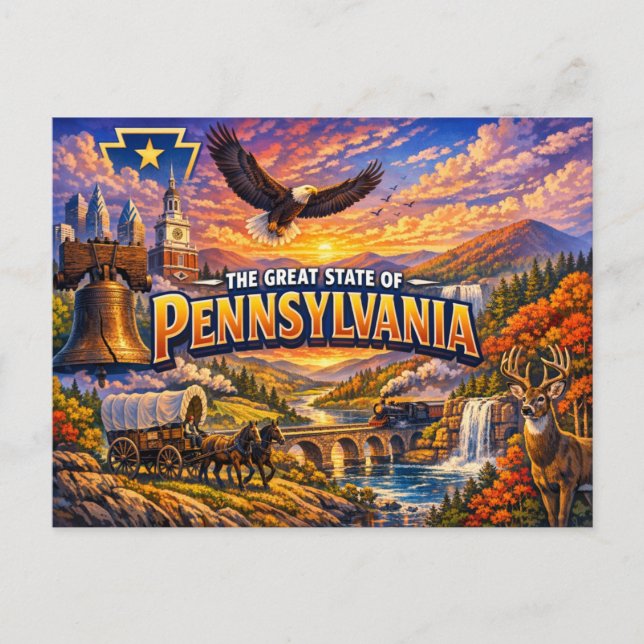 Pennsylvania Grußkarte  Postkarte (Vorderseite)