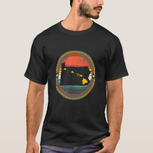 Pennsylvania Hawaii Roots Origine State Map Retro T-Shirt