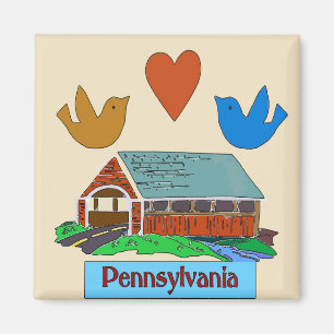 Pennsylvania Heart Bird, koloniale Brücke Magnet