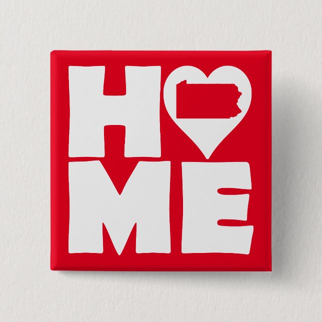 Pennsylvania Home Heart State Button Badge Pin (Vorderseite)