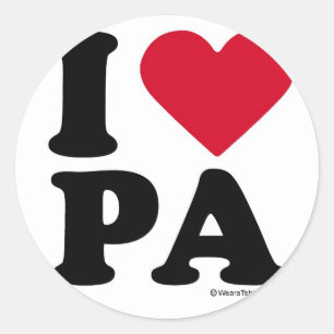PENNSYLVANIA - "I LIEBE PA" "I LIEBE PENNSYLVANIA" RUNDER AUFKLEBER