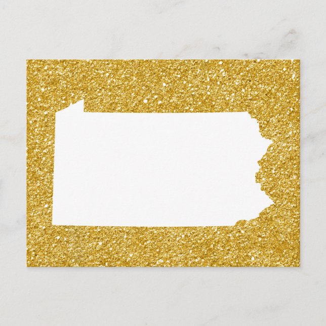 Pennsylvania in den Glitzer Weiß und Gold Postkarte (Vorderseite)