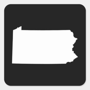 Pennsylvania in Weiß und Schwarz Quadratischer Aufkleber