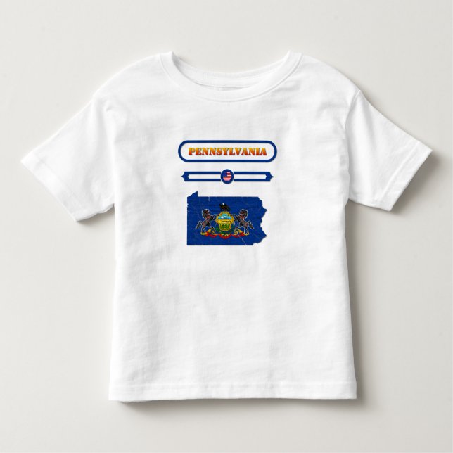 PENNSYLVANIA, KARTE VON PENNSYLVANIA. SAMER BRASIL KLEINKIND T-SHIRT (Vorderseite)