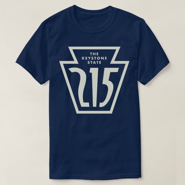 Pennsylvania Keystone Area Code 215 Tan T-Shirt (Design vorne)